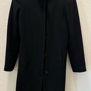 Elegant Black Women's Wool Coat